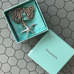 RARE Tiffany & Co. Elsa Peretti LARGE Starfish Necklace - Heavy Chain Full Set